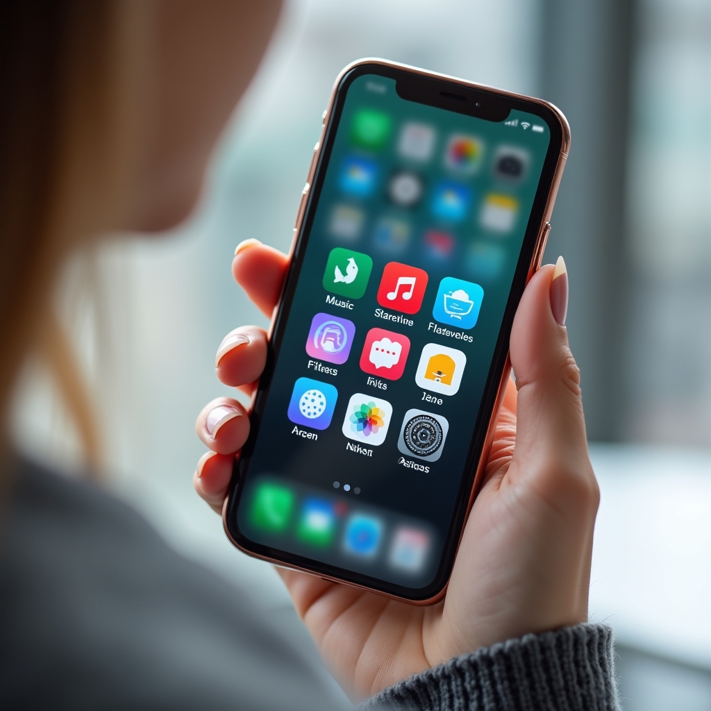 Smartphone-Bildschirm mit verschiedenen Abonnement-App-Icons